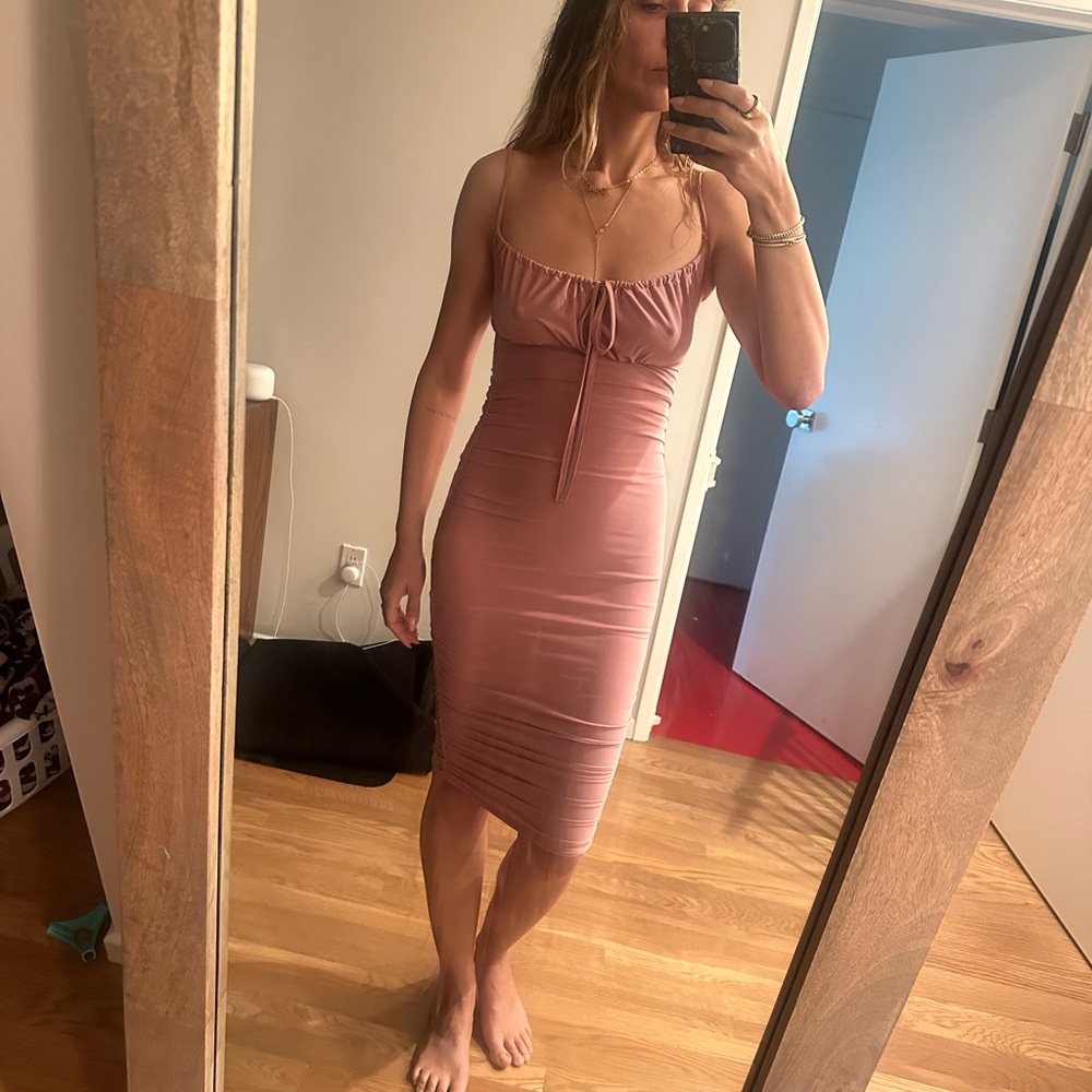 PrettyLittleThing Dusty Rose Midi Dress